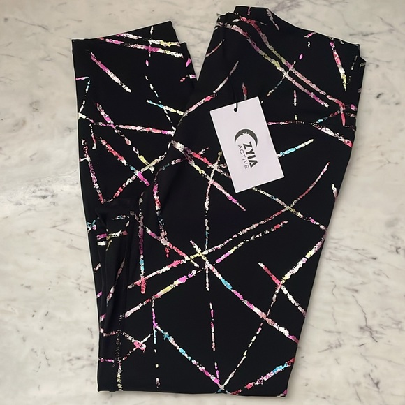 NWT Zyia Abstract High Rise 7/8 Leggings - Picture 1 of 4